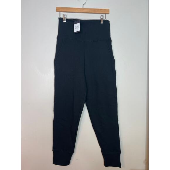 NWT Marissa Webb So High Waisted French Terry Sweatpants Black Size: Large - Picture 2 of 8